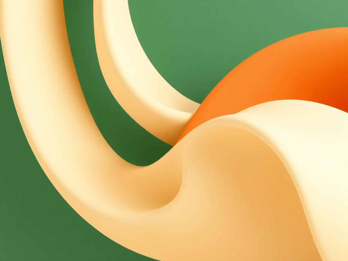 Abstract 3D shapes rendered in the brand palette